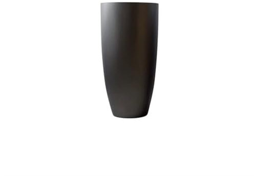 RUNZE765Z Maceta Interior Florero Redondo de Fibra de Vidrio for Suelo, Color Gris Plateado, decoración Suave y Moderna for el hogar, arreglo Floral Jardineras Exterior(Grande)