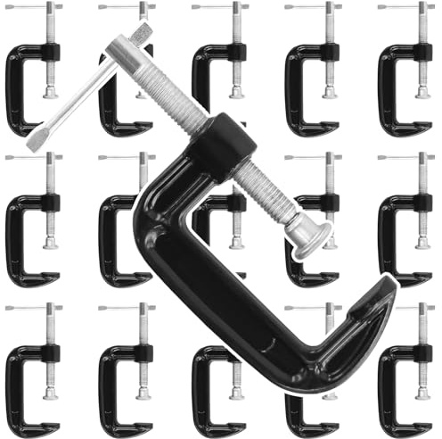 SENJEOK 16PCS 50mm/2 Inch G Clamp, Small Metal G Clamp for Woodworking, Welding, Black