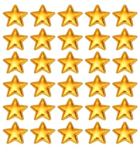 PATIKIL 50 Stück Stern-Applikationen zum Aufnähen, Glänzende Stern-Verzierungspatches PU Gepolsterte Stoffanhänger für DIY Handwerk Scrapbooking Dekoration Hochzeit Zuhause Dekor, Gold