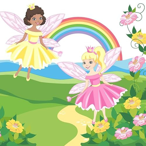 20 Servietten Kinder Feen am Regenbogen als Tischdeko. Papierservietten mit Motiv. Auch für Decoupage und Serviettentechnik 33x33cm