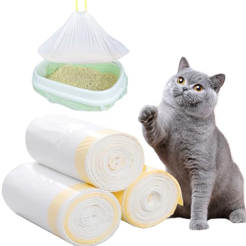 30Pcs Cat Litter Tray Liners - 79 x 45CM Large Extra Cat Litter Liners with Drawstring, Heavy Duty Scratch Resistant Bags and Leak Proof Litter Tray Bags for Pet