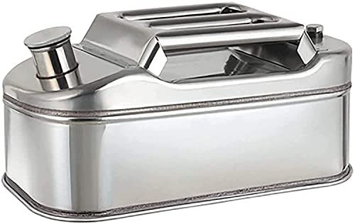 Bidón de Gasolina, contenedor de Acero Inoxidable 201 para Almacenamiento de Combustible y Aceite, para vehículos Todoterreno, Viajes, Camping, emergencias (Color: 5 l, tamaño: n.° 1)