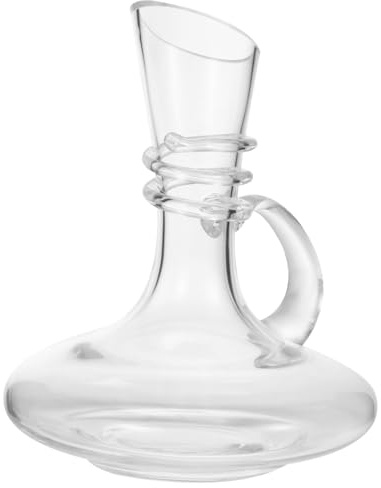DOITOOL Carafe à Vin Verre Cristal Décanteur Rapide à Bec Incliné pour Whisky et Brandy Distributeur de Boisson à Main Aération pour Maison et Bar