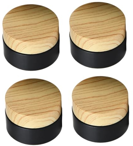 IWOWHERO 4 pièces Pot de Crème Verre Noir Mat Petits Bocaux Cosmétiques Réutilisables pour Rangement Maquillage Stockage Lotion et Soins Peau Étanches et Durables