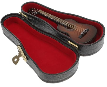 Parliky Modellino di Chitarra Classica in Miniatura in Legno e Filo di Rame Decorativo Compatto per Decorazione Casa e Giocattoli