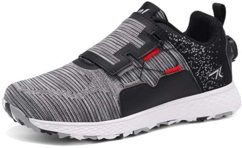 SDEQA Golfskor Herr Spikeless Golf Sneakers Vattentäta Stora Storlekar Utomhus,B,46 EU