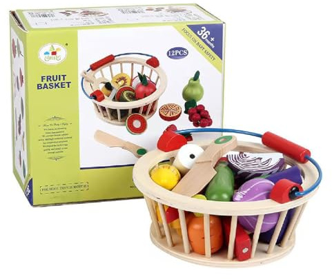 AMSLSIU Faire Semblant de Couper des Jouets de légumes en Bois pour Les Tout-Petits Temps Jeu Cuisine Jouet Coupe Fruits en Bois Jouets Fruits et légumes , légume