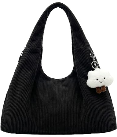 Micmores Handtasche Damen – Große Cord Tasche Shopper mit Viel Stauraum – Retro Umhängetasche Damen Cord – Stylische Schultertasche für Uni, Arbeit, Wochenbett & Einkauf