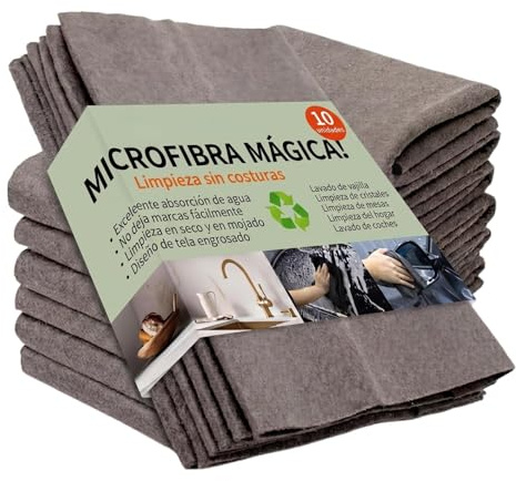 SFYLACTRON Paños Magicos Antonio Herato,Paños De Limpieza De Microfibra 10 Unidades 30x40cm,Reutilizables Multiusos Ultra Absorbentes Sin Pelusas para Hogar Cocina Cristales Ventanas Espejos