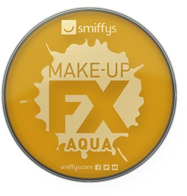 Smiffys Make-Up FX, Metallic Gold, Aqua Face & Body Paint, 16ml, Water Based