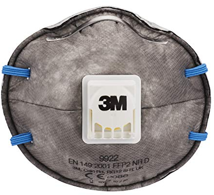 3M 9922C2 Respiratore Anti Polvere, Bianco