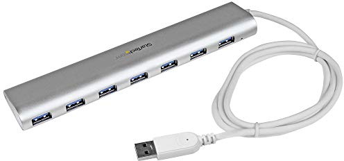 StarTech Hub USB-A 7 Ports 5Gbps, Gigabit Ethernet, Bus (ST73007UA) | Station d'accueil, dock, GbE RJ45, Design robuste, Portable, 20W