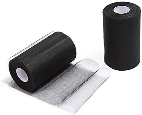 ZADAWERK® Tüll - 15 cm x 45 m - Pink - 1 Rolle - Tisch-Deko - Hochzeit - Weihnachts-Tüll - Geschenk - Schleife - Schleier - Tutu - DIY Tüllrolle - Netzstoff (Schwarz, 15 cm)