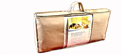 Hirsekissen speltex Bio Hirsekopfkissen - 40 x 80 cm - Füllung Hirseschalen mit Kautschuk - Schlafkissen mit Innenkissen