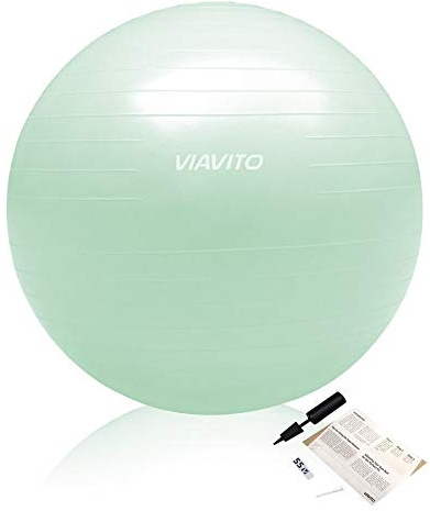 VIAVITO 200kg Anti-Burst Gym Swiss Ball with Pump - Sea Foam Green - 55cm