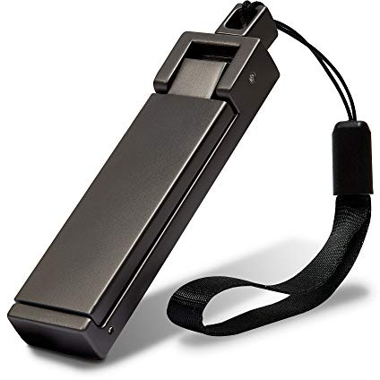 achilles Taschenhalter aus Metall, Smartphonehalter, Smartphoneständer, Taschenhaken, Bagbuddy, Handtaschenhalter, Handtaschen-Haken, Rucksackaufhänger für den Tisch, 8,5 cm x 2 cm x 1 cm (Schwarz)