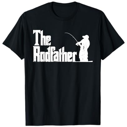 The Rodfather Funny Fishing Dad Angler Parody Design T-Shirt