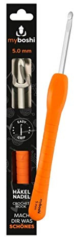 myboshi Häkelnadel mit ergonomischem Easy-Grip-Griff, in 12 verschiedenen Stärken, für ermüdende oder schmerzende Hände, Grau, 5mm