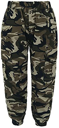 dPois Pantalon de Sport Garçons Enfant Camouflage Pantalons de Gym Survêtement Élastique Pantalon Jogging Fitness Collant Pants Army Militaire Casual 3-14 Ans C Camouflage 6-7 Ans