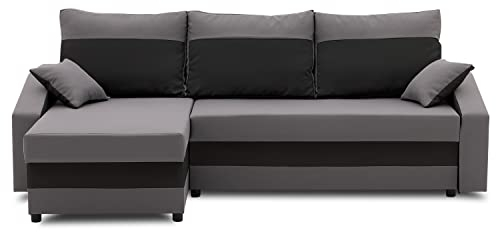 Sofini Ecksofa Hewlet mit Schlaffunktion! Best Ecksofa! Eckcouch mit Bettkasten!Best! (Haiti 14+ Haiti 17)