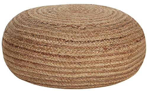 Beliani Natürlicher Pouf aus Jute beige ø 50 cm rund Tifelt