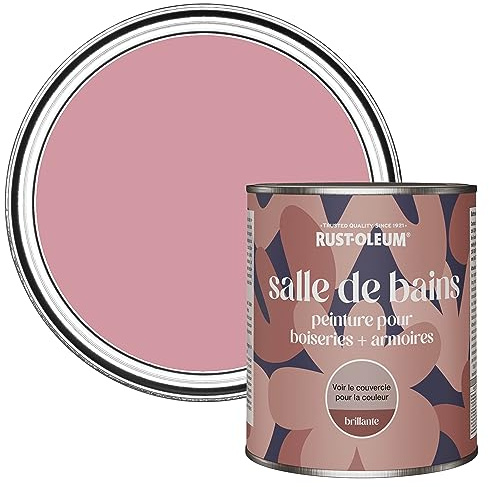 Rust-Oleum Pink Moisture Resistant Bathroom Wood and Cabinet Paint in Gloss Finish - Dusky Pink 750ml