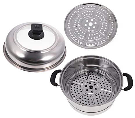 1 vaporera de , vaporera for bolas de masa hervida, cesta de vapor de , cacerola for salsa de con tapa, vaporera china for bollos, olla for salsa de , olla de vapor de 2 niveles, olla de vapor for sop