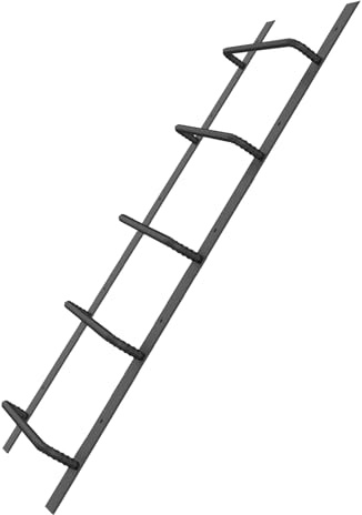 5-Rung Window Well Ladder, Heavy Duty Steel Basement Egress, Fire Escape for Emergency Home Safety (56.2 Lx17.9 W, Straight, Matte Black)