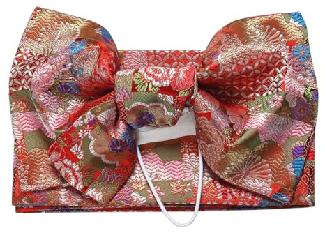 CAMDOM Kimono tradizionale giapponese pre-legato fiocco Sakura Obi cintura Sash Yukata Robe Accessori, Arco 17, taglia unica