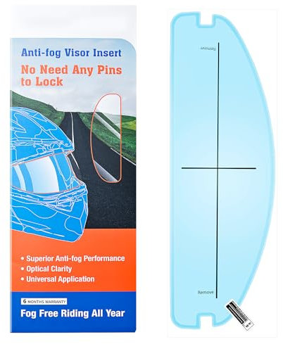 Systercol Anti-Fog Film for Motorcycle Helmet Anti Fog Visor Insert - Universal Fit Fog Resistant Film Clear Shields Lens Insert 272mm x 88mm