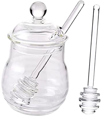 ABOOFAN Honey Jars Dipper Honey Pot Lid Storage Jar Sweet Lids for Kitchen Decor