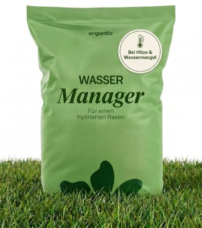 Organtic Wassermanager, Innovative Wasserspeicher-Lösung, garantiert optimale Bodenfeuchtigkeit, reduziert Wasserbedarf, fördert gesunden Rasenwuchs, wassersparend, organtic (20kg für 200m²)