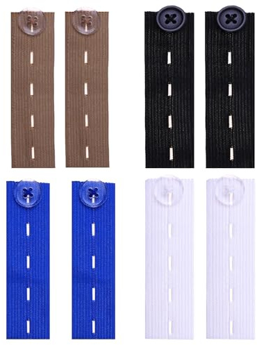 8 Piezas Extensor de Cintura Elástico, Extensor de Cinturón Ajustable, Extensor de Botón Elástico, Se Adapta A Jeans, Pantalones, Pantalones Y Faldas Hombres Y Mujeres - 4 Colores