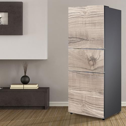 Adesivi per frigorifero decorativi 3d, adesivo per frigorifero che copre completamente la porta del frigorifero copre adesivi murali per decalcomanie da cucina, effetto venature del legno