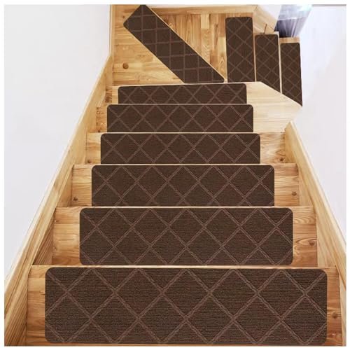 RYJYQYX Anti-Rutsch Stufenmatten, Waschbar Teppich für Treppenstufen, 76 x 20,3 cm Treppenstufen für Kinder Ältere Haustiere,C-10Pcs