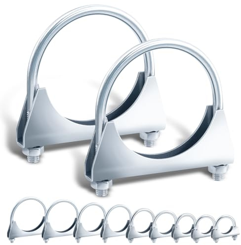Tanstic Lot de 2 colliers de serrage en U de 3 pour pot d'échappement - Colliers de serrage en U pour silencieux et tuyau