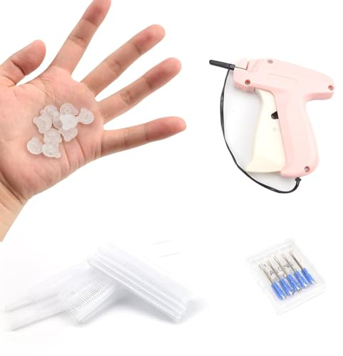 0XBIT Etiquetadora Precios, Etiquetadora Ropa, con 1100 Agujas Plástico 100 Bucles Luminosos para Osos, Maquina Etiquetas para Ropa, Edredones Etiquetas Marca