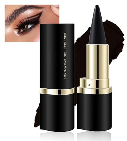 Eyeliner impermeabile, resistente alle sbavature, gel per eyeliner, ad asciugatura rapida, pigmentato opaco, penna Kajal per un tratto ideale per gli occhi, un trucco quotidiano e duraturo (nero)