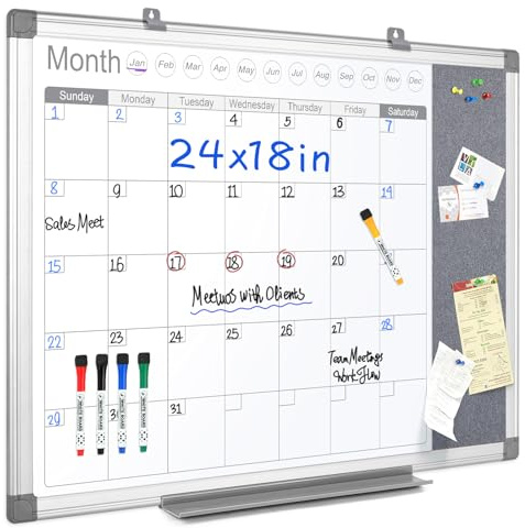 MAKELLO A2 Whiteboard Calendar, Monthly Planner with Grey Felt, 60X45cm
