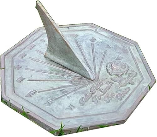 ANTIQUEMEDIEVAL Sonnenuhr aus Messing für Garten, Wohnzimmer, Badezimmer, Büro, Zimmer, 10