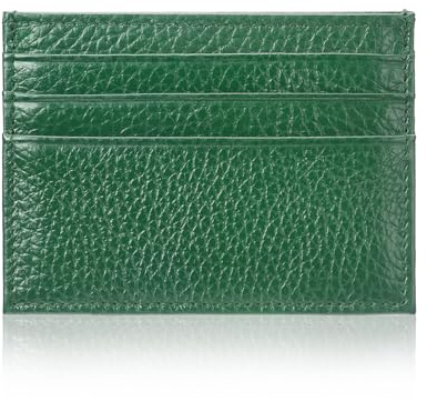 YEHMAN Kartenhalter aus echtem Rindsleder, 7 Kartenfächer, minimalistisch, ultradünn, für Jacken, Hosen, grün, one Size, Kreditkartenetui