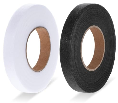 128m 2 Pack Saumband Zum Aufbügeln, 15mm Aufbügeln Saumband Gardinen Kürzen Ohne Nähen Klebeband Bügelband Aufbügeln Gardinen Bügelband Für Vorhänge Breite Textilien Kleide Hosen Vorhänge Schwarz Weiß