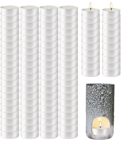 Paquete de 100 velas de té – Velas aromáticas parpadeantes cálidas – Paquete de 100 velas románticas para boda, velas cálidas, sin goteo, 4 horas de combustión para cumpleaños, bodas y fiestas