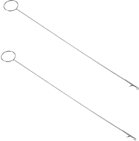 HOODANCOS 2pcs Stainless Steel Hook Needle for Sewing Loop Turner Hook for Tube Loop Crochet Tool for Knitting Accessories Sewing Belt Cited Tool for DIY Projects
