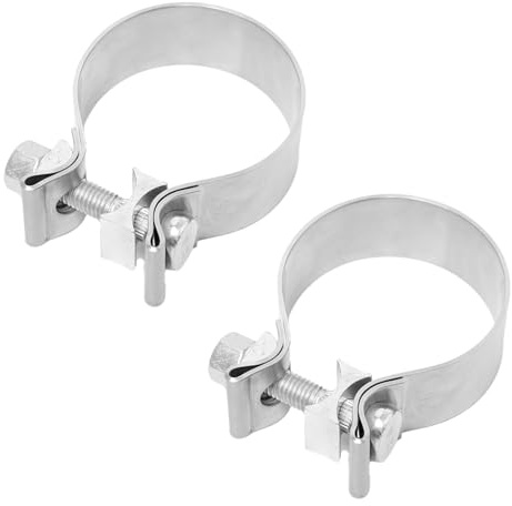 2 Stück Universal Auspuffschelle Edelstahl Schlauchschellen 63-67mm | Gelenkbolzenschellen Robust Spannbackenschellen Rohrverbinder Rohrbügelschelle Abgasschelle Verbindungsschelle Wasserrohr