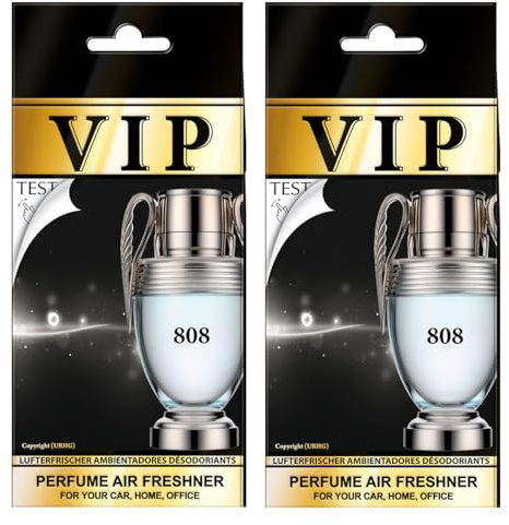 VIP CARIBI Ambientadores de Lujo para Coche Pack 2, Fragancias Premium Inspiradas en Perfumes Exclusivos, Aroma Elegante y Duradero, Ambientador Premium para Coche, Hogar, Oficina y Regalo (808)