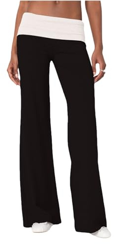 LYSINK Pantalon de yoga extensible pour femme - Taille basse - Taille basse, Noir BC, S