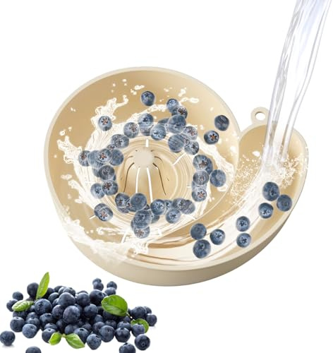 Tazón de lavado de frutas, cuenco giratorio multiusos con colador | automática de verduras y frutas | Cesta de drenaje de enjuague | Limpiador giratorio de limpieza de frutas para fregadero