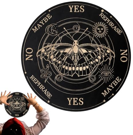 Tablero De Radiestesia para Adivinación | Tablero De Madera Esotérico con Letras Y Puntero,Juego De Ouija para Adivinación para Fiestas Y Reuniones