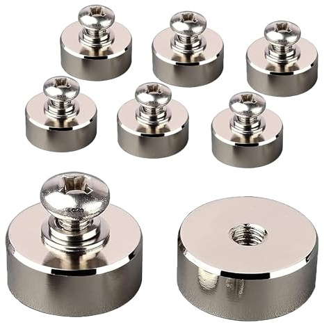 ULIBERMAGNET 8 Stück 40 kg Starke Neodym Runde Magnete mit M8 Innengewinde, Starke Abnehmbare Magnethalterung für Beleuchtung, Werkzeuge, Ausrüstung mit Bolzen